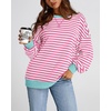 image:imageBTFBM Oversized Sweatshirt For Women 2026 FallPink White