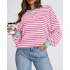 image:imageBTFBM Oversized Sweatshirt For Women 2026 FallPink White