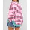 image:imageBTFBM Oversized Sweatshirt For Women 2026 FallPink White