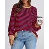 image:imageBTFBM Oversized Sweatshirt For Women 2026 FallRed Navy