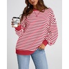 image:imageBTFBM Oversized Sweatshirt For Women 2026 FallRed White