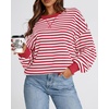 image:imageBTFBM Oversized Sweatshirt For Women 2026 FallRed White