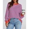 image:imageBTFBM Oversized Sweatshirt For Women 2026 FallRose Red Grey Blue