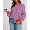 image:imageBTFBM Oversized Sweatshirt For Women 2026 FallRose Red Grey Blue