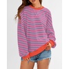 image:imageBTFBM Oversized Sweatshirt For Women 2026 FallRose Red Grey Blue