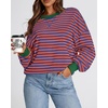 image:imageBTFBM Oversized Sweatshirt For Women 2026 FallRoyal Blue Orange