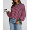 image:imageBTFBM Oversized Sweatshirt For Women 2026 FallRoyal Blue Orange