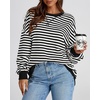 image:imageBTFBM Oversized Sweatshirt For Women 2026 FallWhite Black