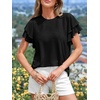 image:imageBTFBM Ruffle Sleeve Summer Tops for Women 2026Black