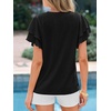 image:imageBTFBM Ruffle Sleeve Summer Tops for Women 2026Black