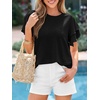 image:imageBTFBM Ruffle Sleeve Summer Tops for Women 2026Black