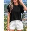 image:imageBTFBM Ruffle Sleeve Summer Tops for Women 2026Black