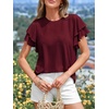 image:imageBTFBM Ruffle Sleeve Summer Tops for Women 2026Burgundy
