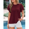 image:imageBTFBM Ruffle Sleeve Summer Tops for Women 2026Burgundy