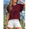 image:imageBTFBM Ruffle Sleeve Summer Tops for Women 2026Burgundy
