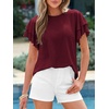 image:imageBTFBM Ruffle Sleeve Summer Tops for Women 2026Burgundy
