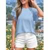 image:imageBTFBM Ruffle Sleeve Summer Tops for Women 2026Light Blue