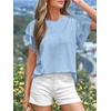image:imageBTFBM Ruffle Sleeve Summer Tops for Women 2026Light Blue