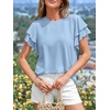 image:imageBTFBM Ruffle Sleeve Summer Tops for Women 2026Light Blue
