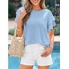 image:imageBTFBM Ruffle Sleeve Summer Tops for Women 2026Light Blue