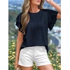 image:imageBTFBM Ruffle Sleeve Summer Tops for Women 2026Navy Blue