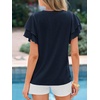 image:imageBTFBM Ruffle Sleeve Summer Tops for Women 2026Navy Blue