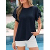 image:imageBTFBM Ruffle Sleeve Summer Tops for Women 2026Navy Blue