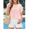 image:imageBTFBM Ruffle Sleeve Summer Tops for Women 2026Pink
