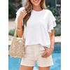 image:imageBTFBM Ruffle Sleeve Summer Tops for Women 2026White