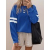 image:imageBTFBM Varsity Striped Sweatshirt Womens Long Sleeve TopsBlue