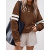image:imageBTFBM Varsity Striped Sweatshirt Womens Long Sleeve TopsBrown