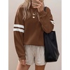 image:imageBTFBM Varsity Striped Sweatshirt Womens Long Sleeve TopsBrown