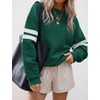 image:imageBTFBM Varsity Striped Sweatshirt Womens Long Sleeve TopsGreen