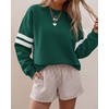 image:imageBTFBM Varsity Striped Sweatshirt Womens Long Sleeve TopsGreen