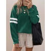image:imageBTFBM Varsity Striped Sweatshirt Womens Long Sleeve TopsGreen