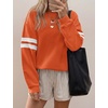 image:imageBTFBM Varsity Striped Sweatshirt Womens Long Sleeve TopsOrange