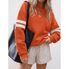 image:imageBTFBM Varsity Striped Sweatshirt Womens Long Sleeve TopsOrange