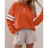 image:imageBTFBM Varsity Striped Sweatshirt Womens Long Sleeve TopsOrange