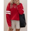 image:imageBTFBM Varsity Striped Sweatshirt Womens Long Sleeve TopsRed