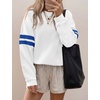 image:imageBTFBM Varsity Striped Sweatshirt Womens Long Sleeve TopsWhite