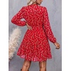 image:imageBTFBM Womens Dresses Fall Chiffon Floral V Neck Long Sleeve Mini DressRed Flower