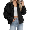 image:imageBTFBM Faux Suede Jacket Women Oversized Long Sleeve Bomber CoatsBlack