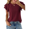 image:imageBTFBM Ruffle Sleeve Summer Tops for Women 2026Burgundy