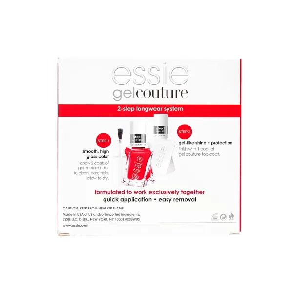 Essie Gel Couture Longwear Nail Polish  Top Coat Kit Scarlet Red Nail Polish Rock The Runway  Top Coat Gifts For Women And Men 046Oz Each09 ROCK THE RUNWAY KIT