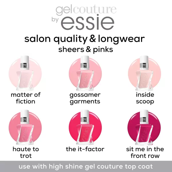 Essie Gel Couture Longwear Nail Polish  Top Coat Kit Scarlet Red Nail Polish Rock The Runway  Top Coat Gifts For Women And Men 046Oz Each360 SPIKED WITH STYLE