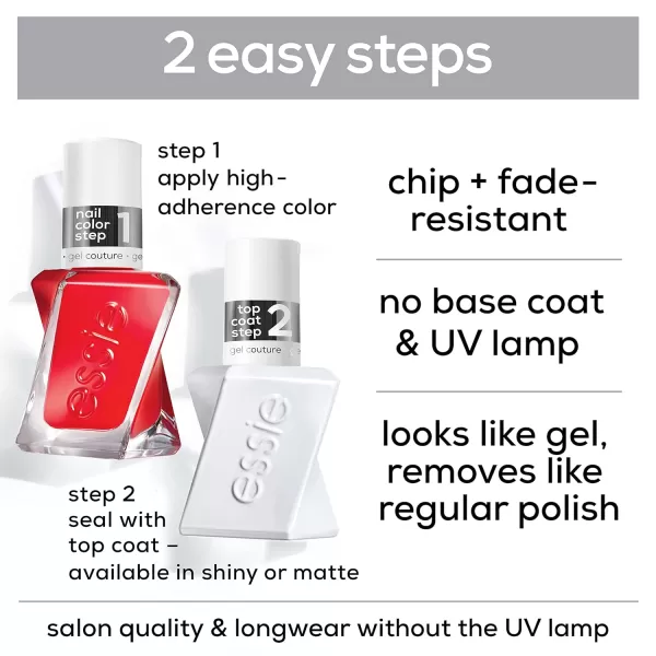 Essie Gel Couture Longwear Nail Polish  Top Coat Kit Scarlet Red Nail Polish Rock The Runway  Top Coat Gifts For Women And Men 046Oz EachCaviar Bar  Deep Navy Blue