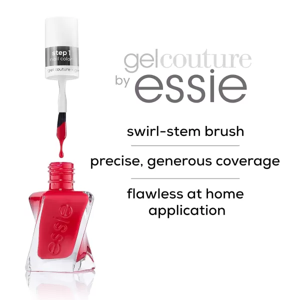 Essie Gel Couture Longwear Nail Polish  Top Coat Kit Scarlet Red Nail Polish Rock The Runway  Top Coat Gifts For Women And Men 046Oz EachCaviar Bar  Deep Navy Blue