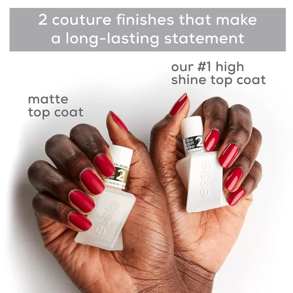 Essie Gel Couture Longwear Nail Polish  Top Coat Kit Scarlet Red Nail Polish Rock The Runway  Top Coat Gifts For Women And Men 046Oz EachCaviar Bar  Deep Navy Blue