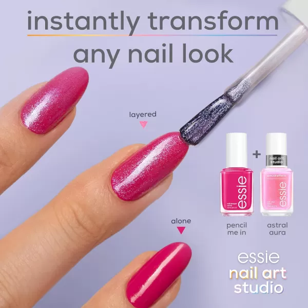 Essie Nail Polish Magenta Chrome Kit Magenta Pink Pencil Me In Shimmer Pink Nail Art Studio Astral Aura Vegan 046 Fl Oz each05 ASTRAL AURA