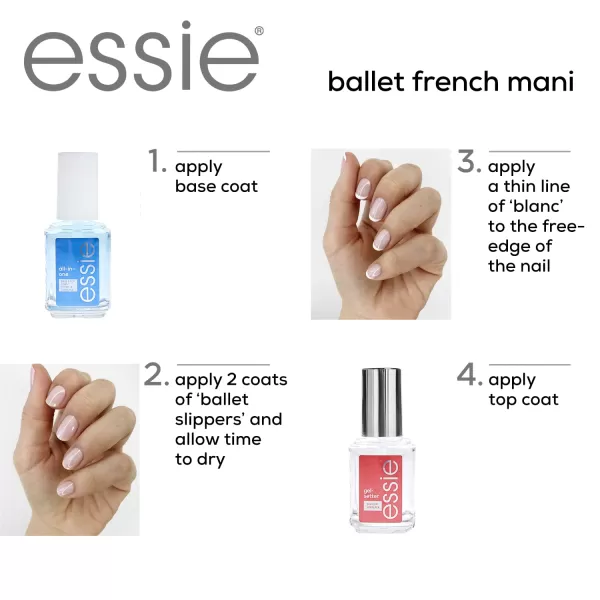 essie Gel Couture Nail Polish Kit Hot Pink Nail Polish  Top Coat Mod Squad 046 oz each42 CORE BALLET FRENCH MANI KIT
